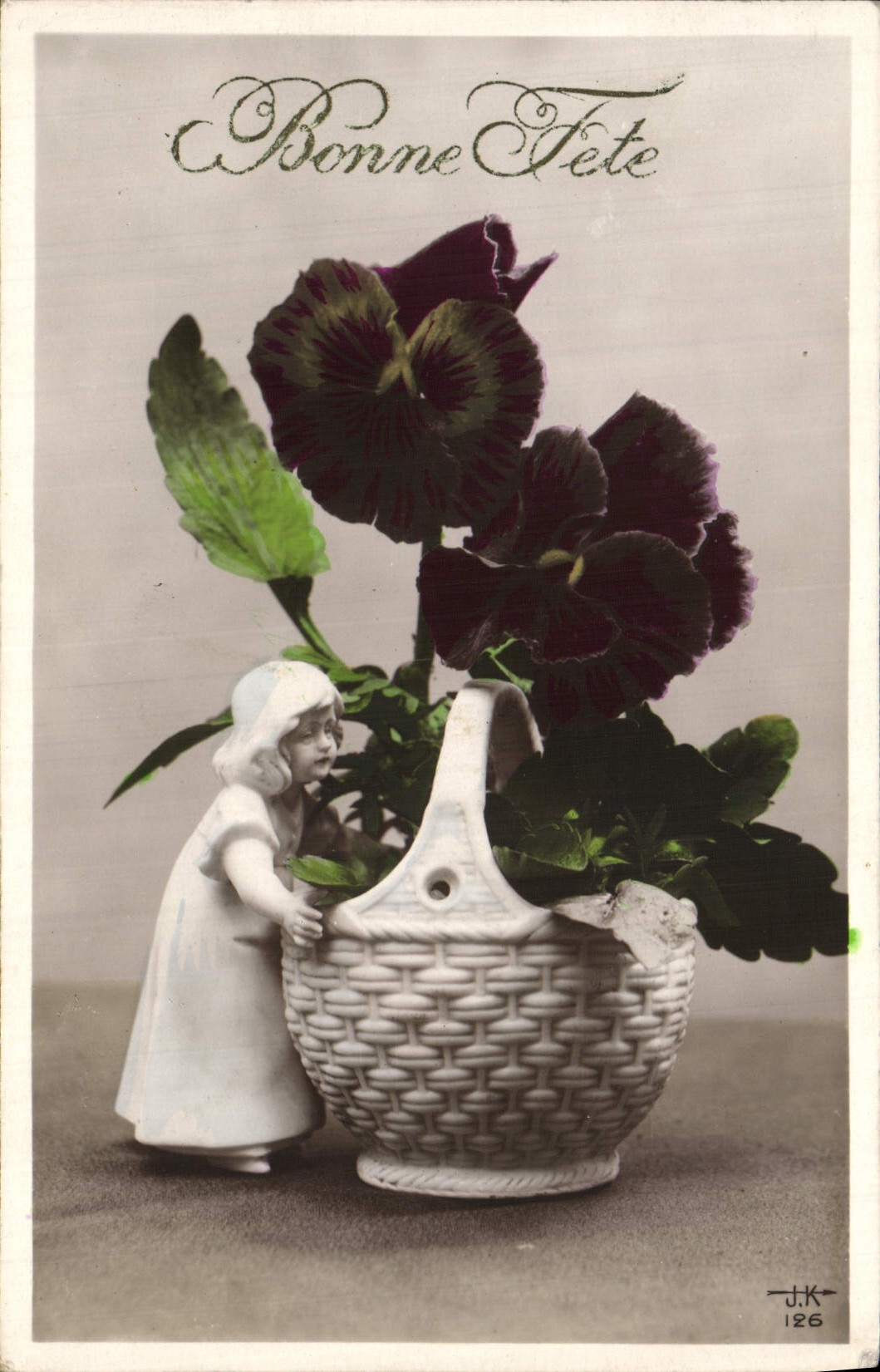 CPA Fantaisie Fleurs Santon