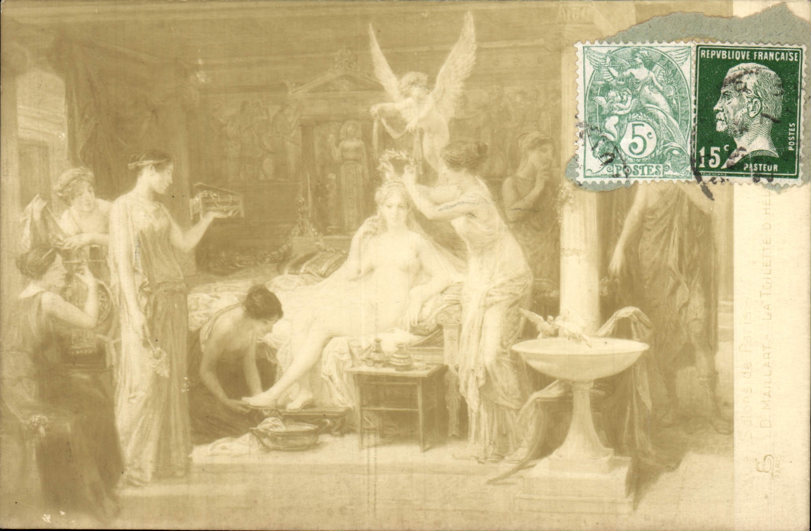 VINTAGE POSTCARD Fantasy Woman Queen couronee Angel