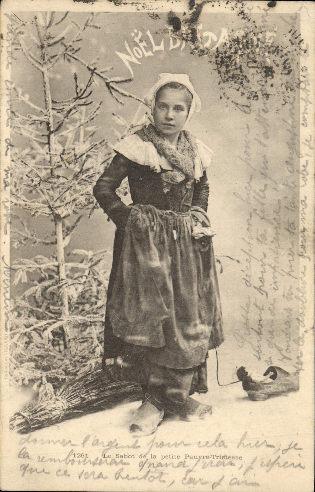 VINTAGE POSTCARD Fantasy the shoe of the small sadness Folklore