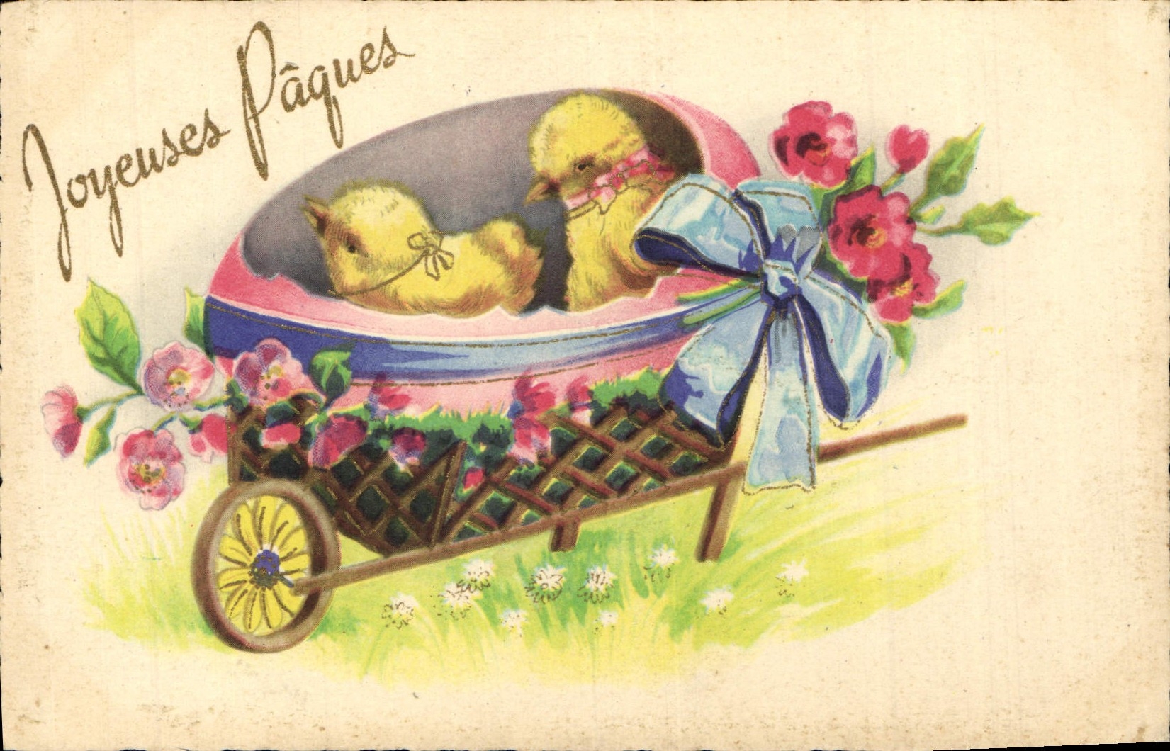 CPA Fantaisie Paques Poussins 