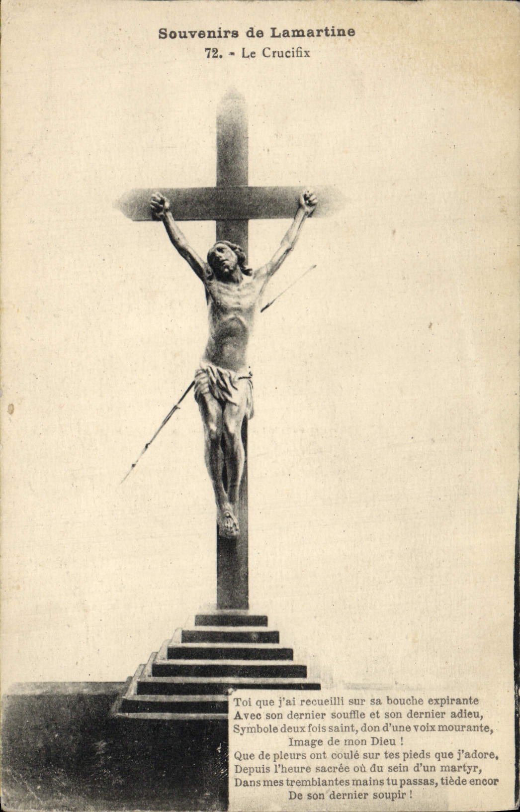 CPA Souvenirs de Lamartine Le crucific