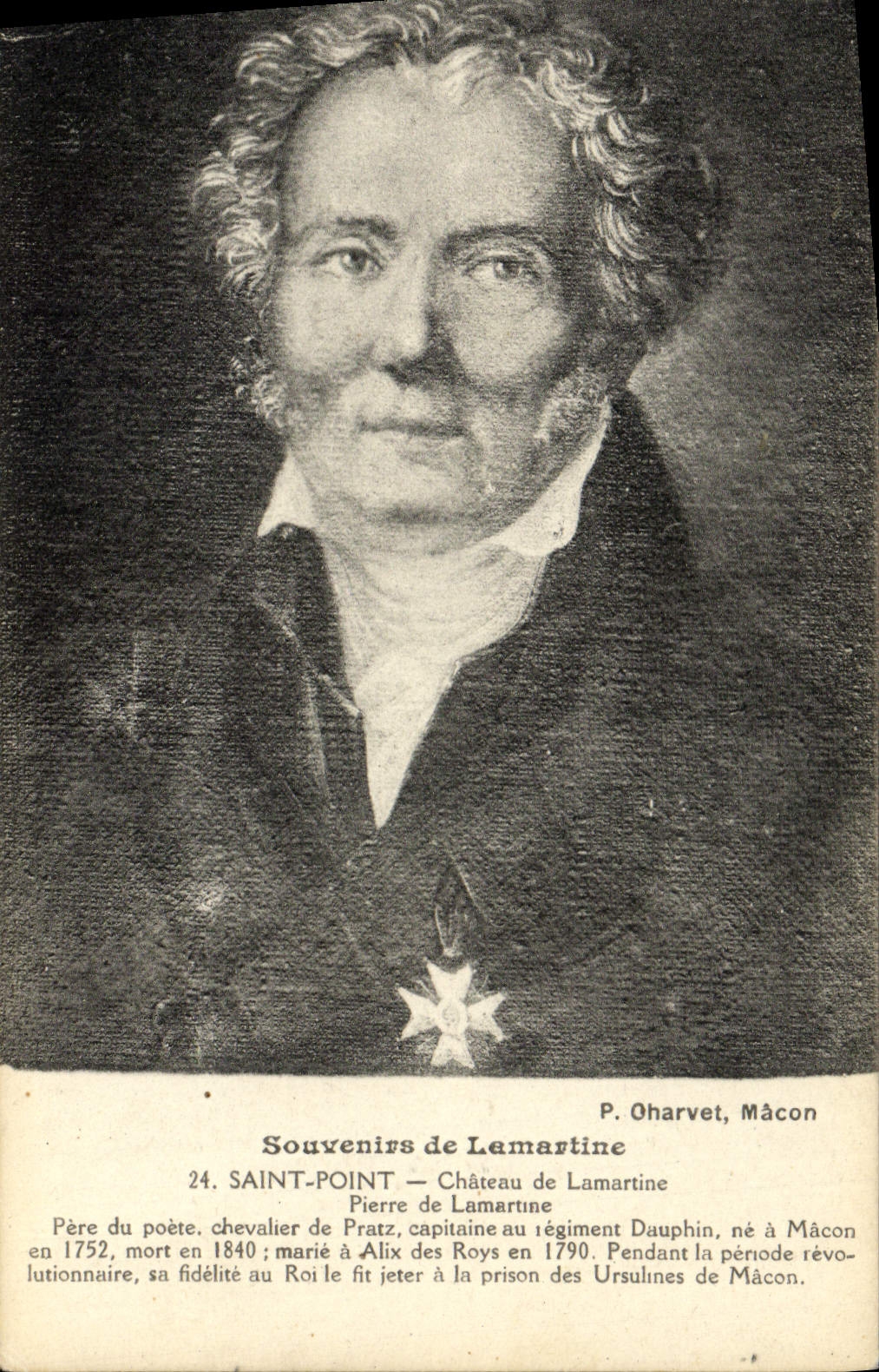 VINTAGE POSTCARD Souvenirs of Holy Lamartine Pierre Point of Lamartine