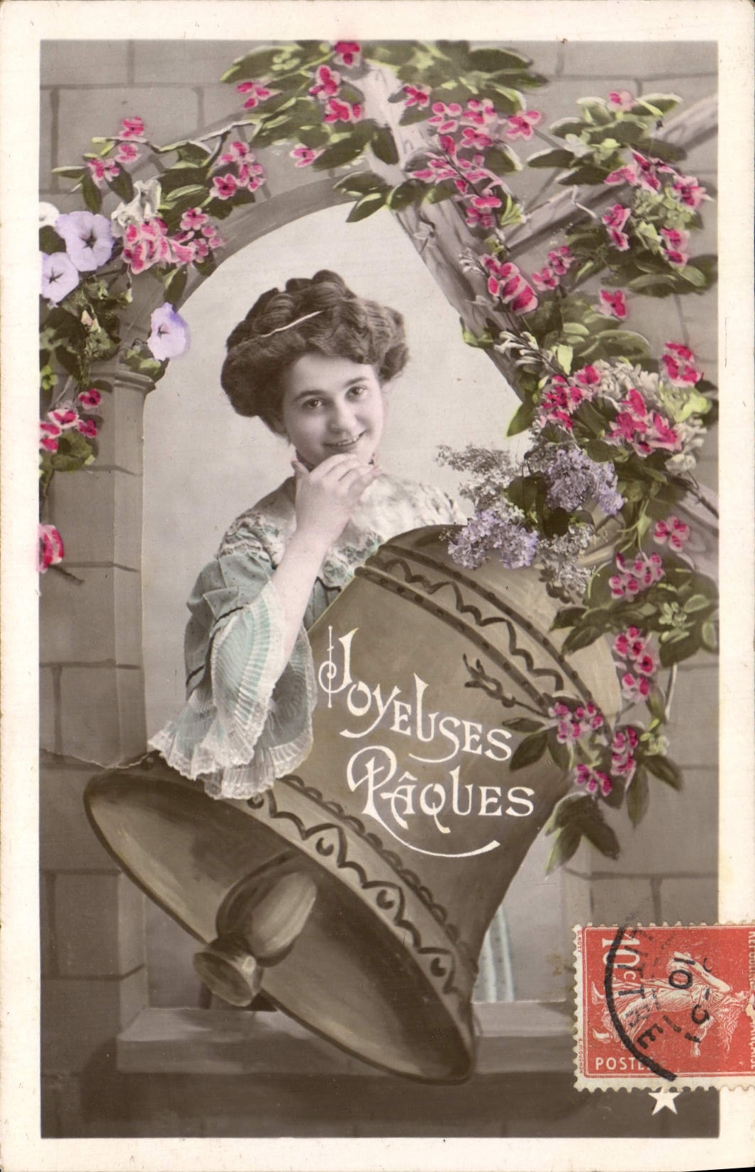 VINTAGE POSTCARD Fantasy Woman Bell