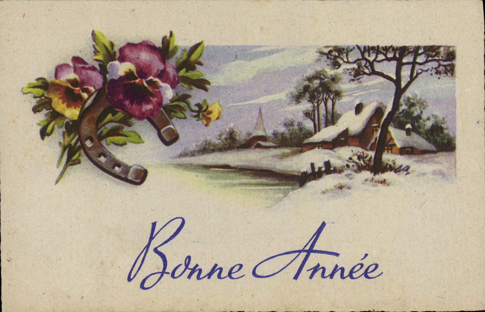 CPA Fantaisie Bonne Annee Fer a cheval