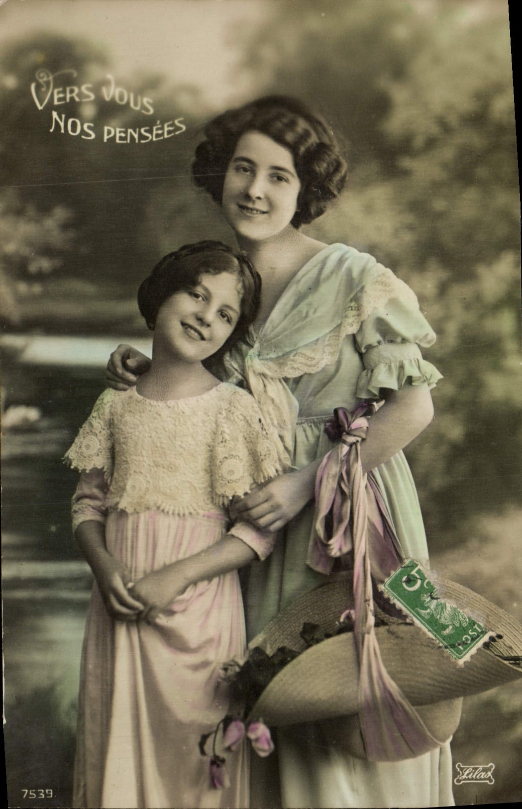 VINTAGE POSTCARD Fantasy Enafnt Woman