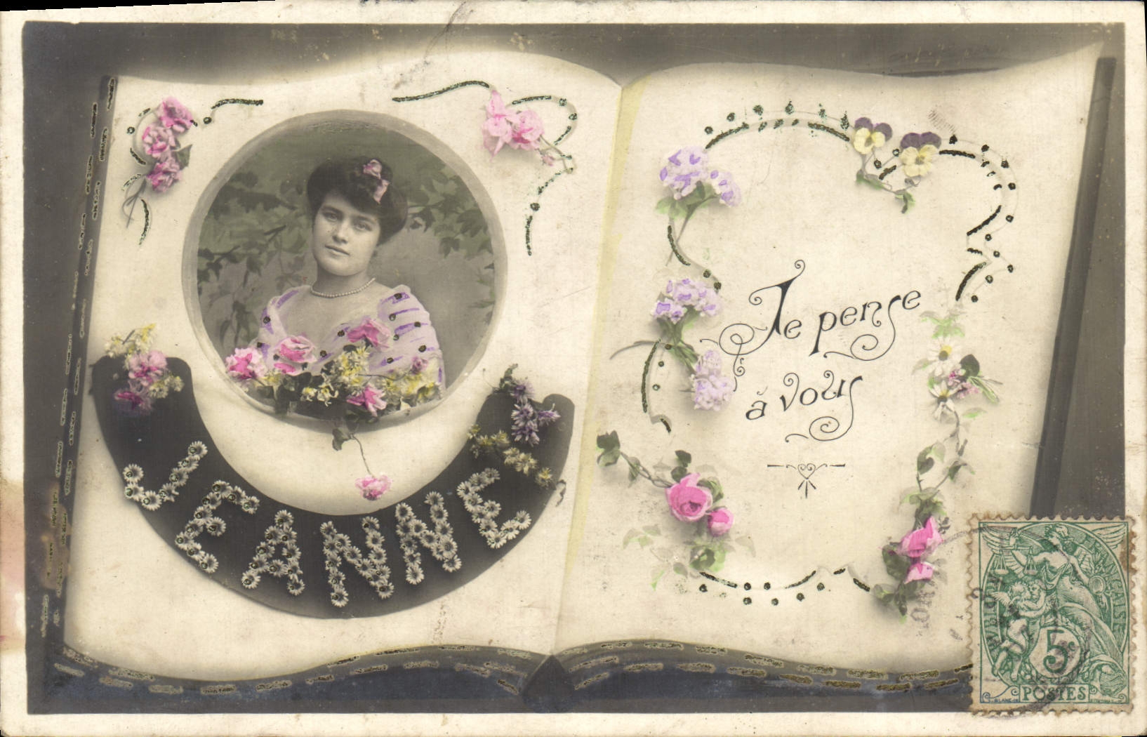 VINTAGE POSTCARD Fantasy Jeanne Woman