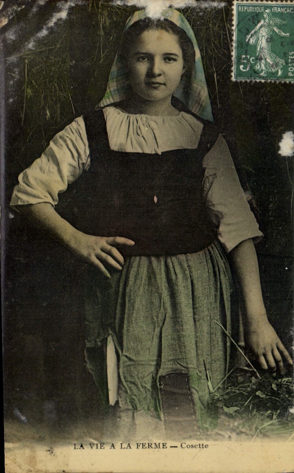 VINTAGE POSTCARD Fantasy Woman life with the Cosette farm