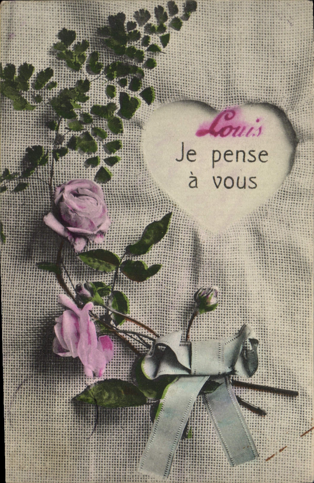 VINTAGE POSTCARD Fantasy Louis Flowers