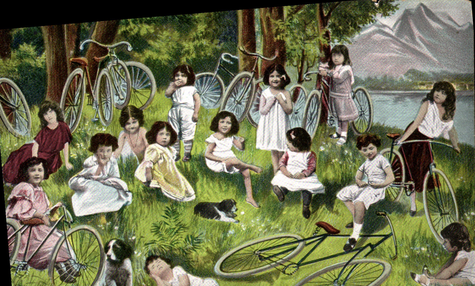 CPA Fantaisie Enfants VElo cycle 