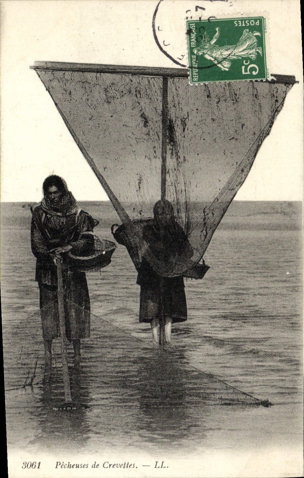 El Sinning de la POSTAL de la VENDIMIA del comercio de los camarones