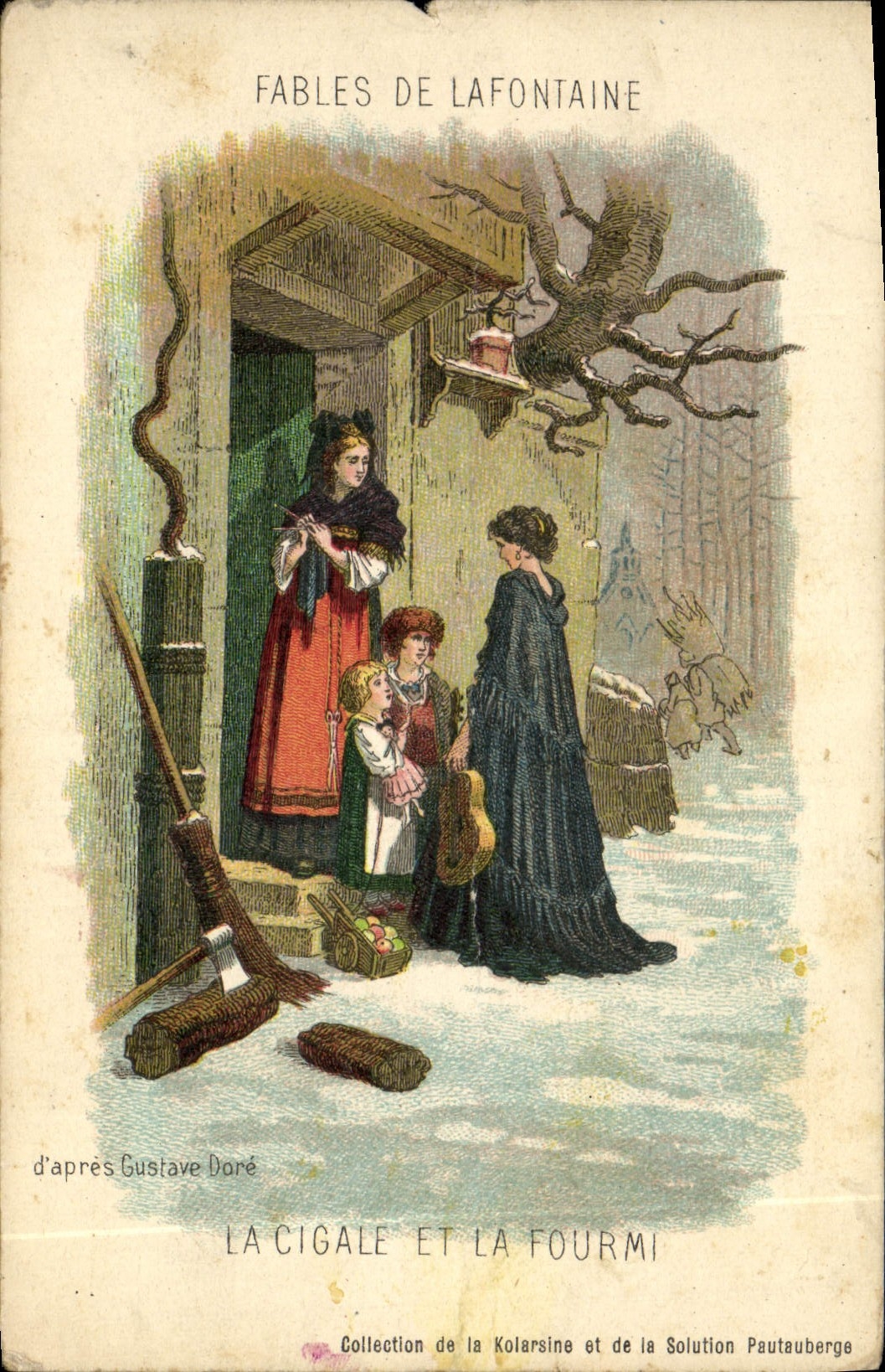 CPA Fantaisie Fables de Lafontaine La cigale et la fourmi 