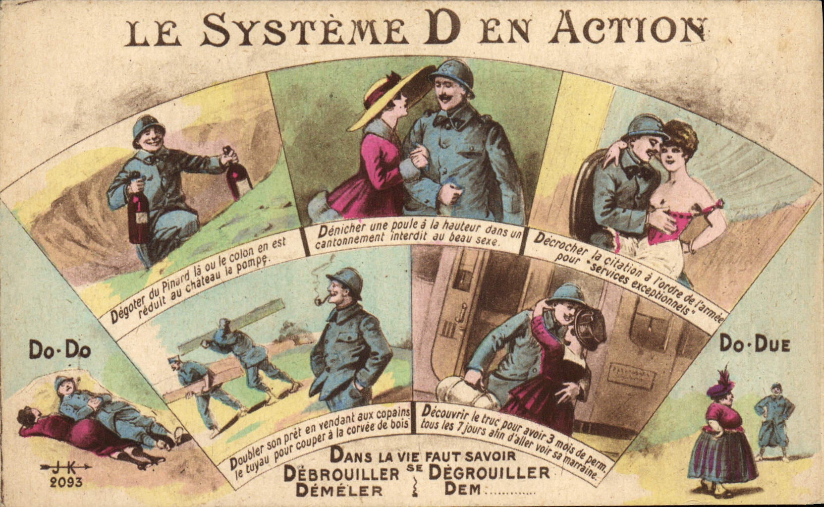VINTAGE POSTCARD the System Of In Militaria Action