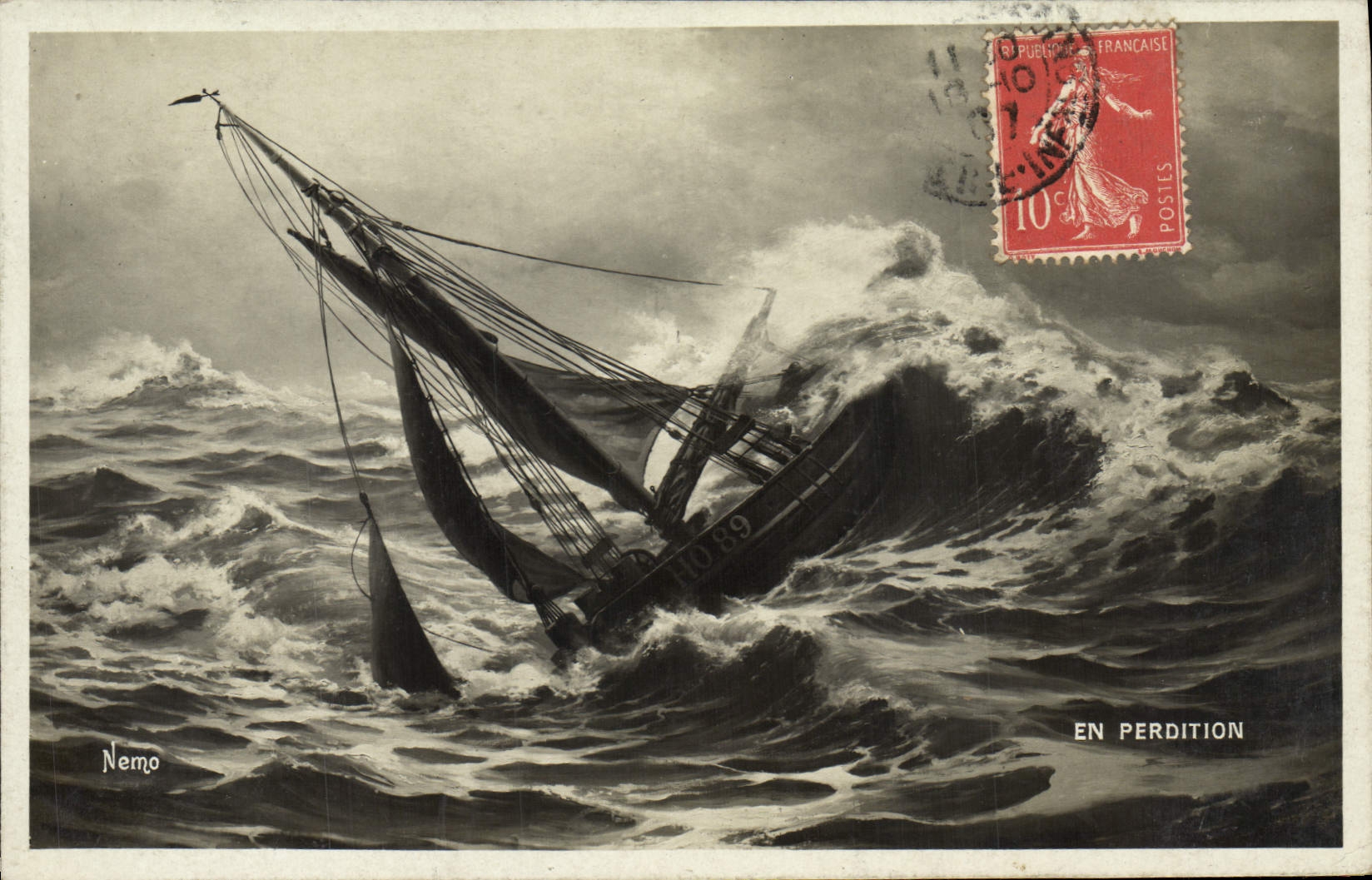 VINTAGE POSTCARD In Perdition Boat
