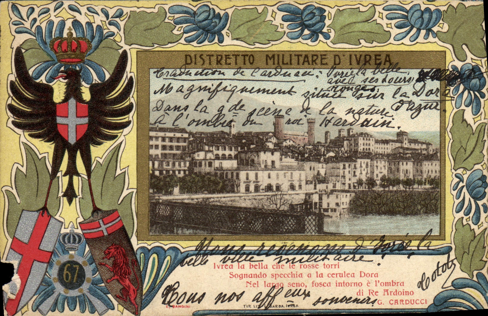 CPA Distretto Militare D'Ivrea Militaria Lion Aigle