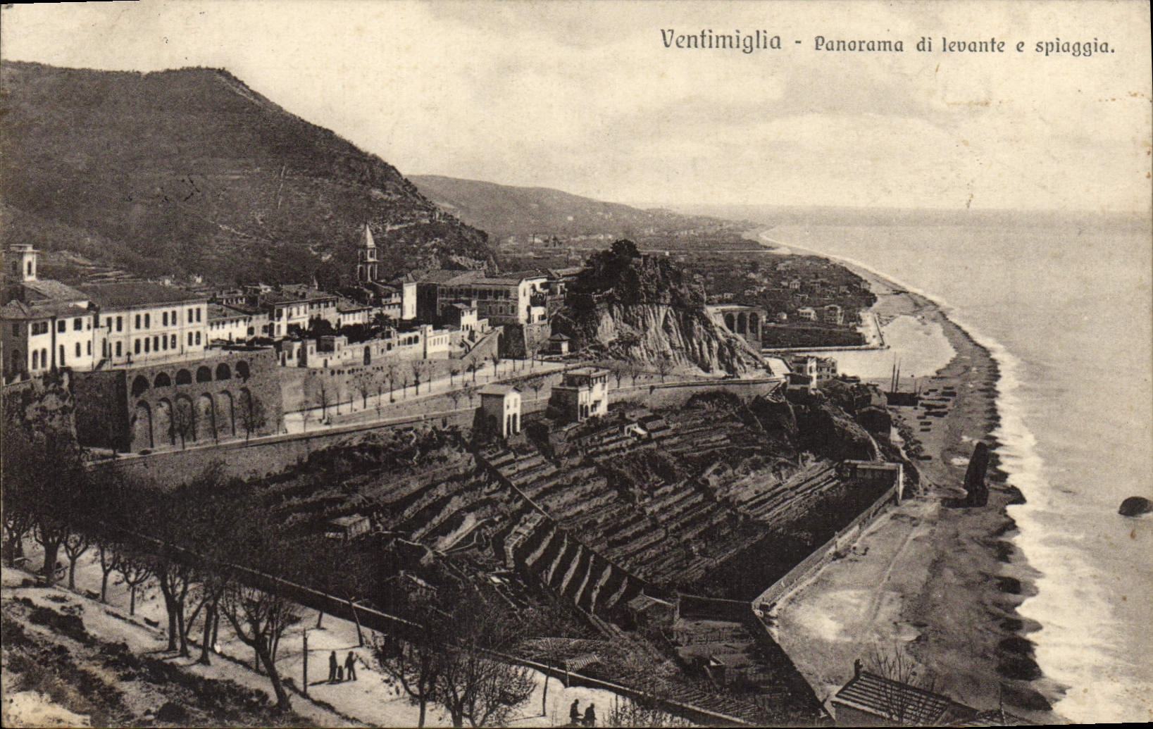 CPA Ventimiglia Panorama Di Levante E Spiaggia
