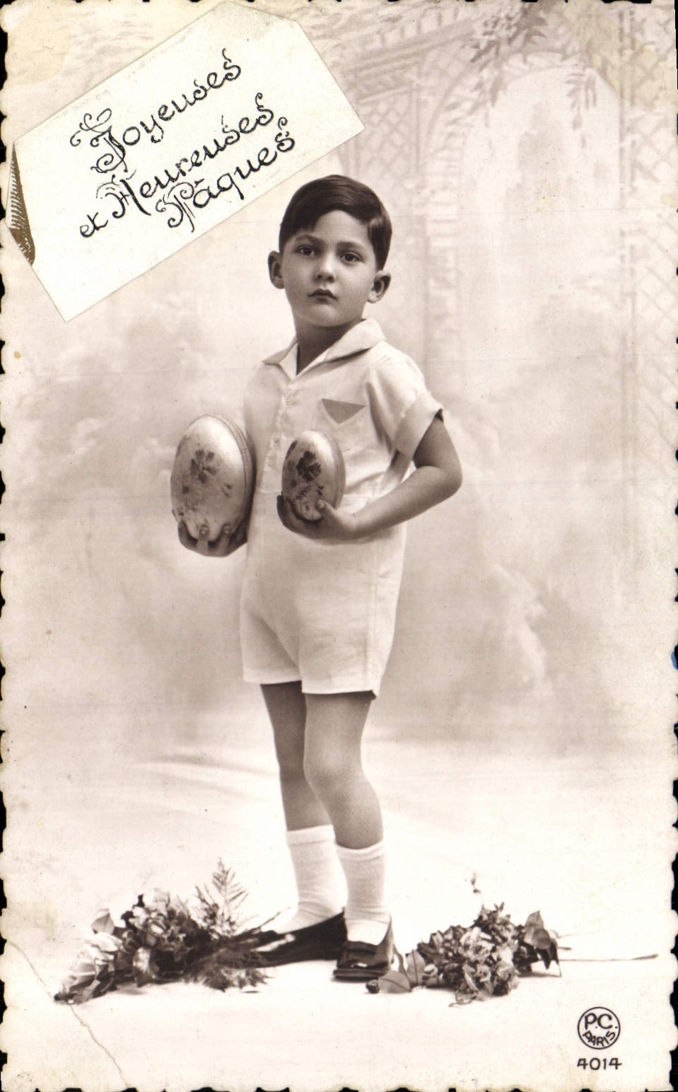 CPA Joyeuses Paques Enfant