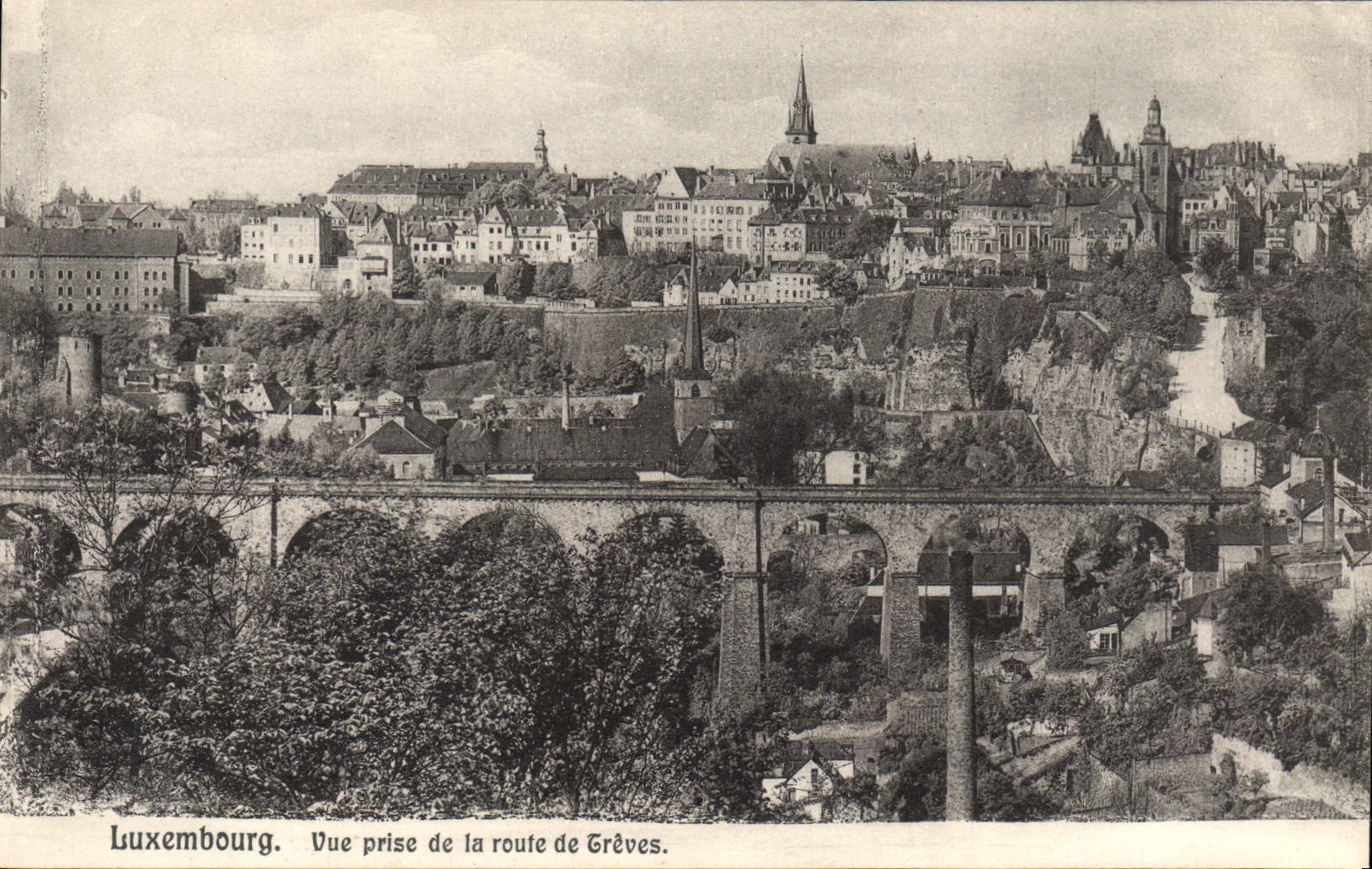 VINTAGE POSTCARD Luxembourg Seen from of the Road of Truces
