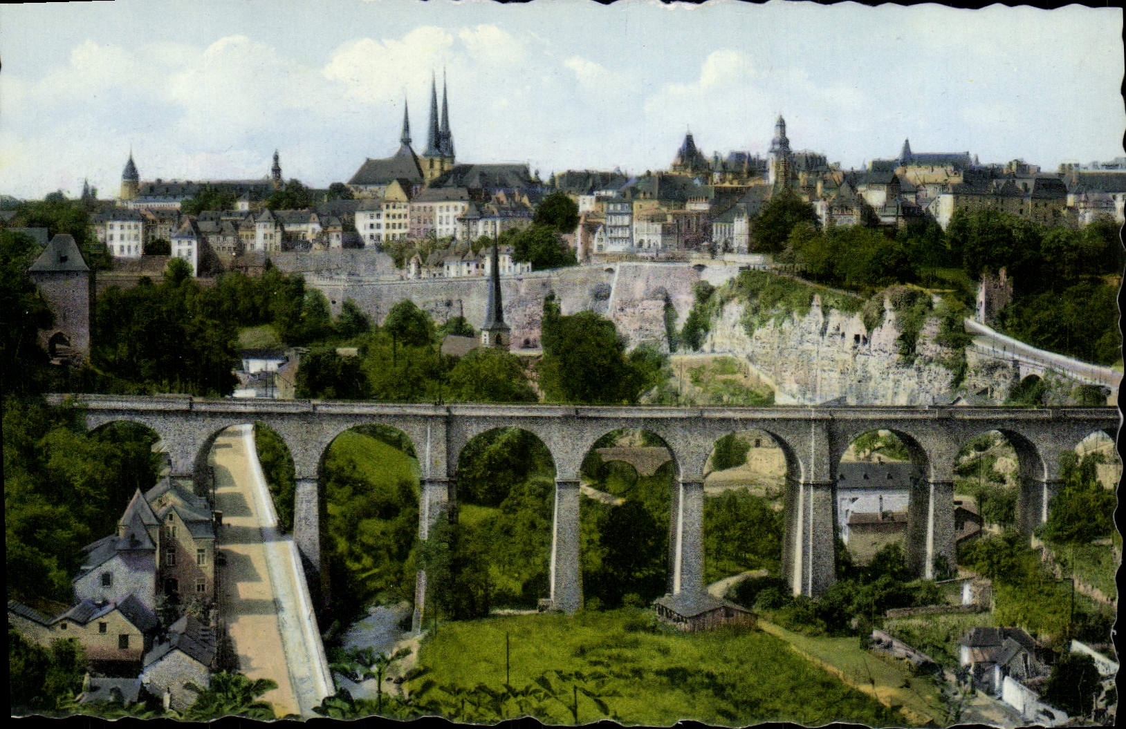 VINTAGE POSTCARD Luxembourg View
