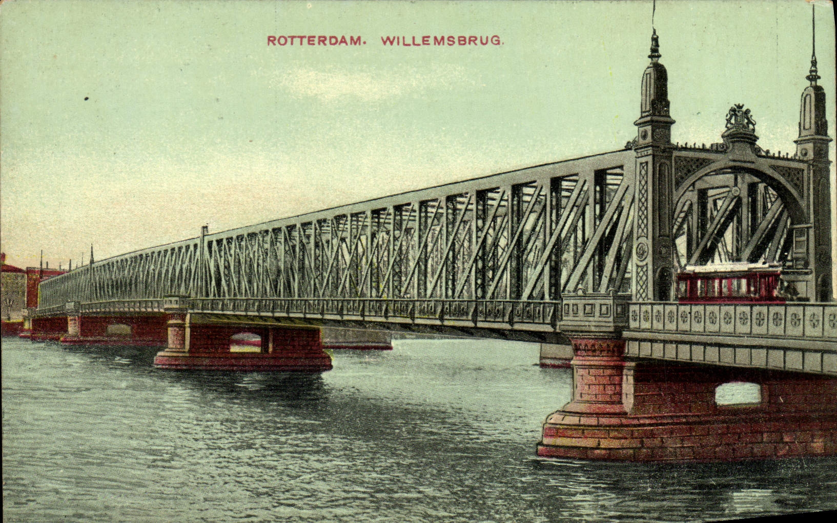 VINTAGE POSTCARD Rotterdam Willemsbrug