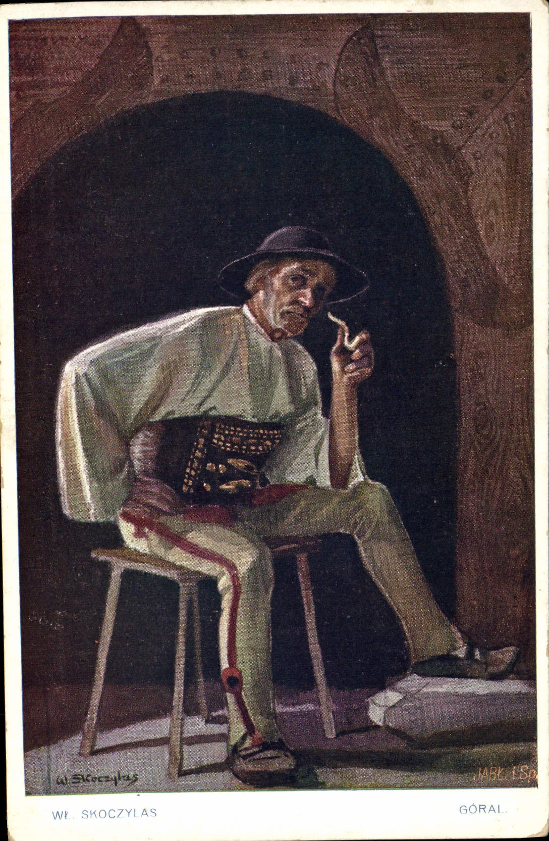 VINTAGE POSTCARD Skoczylas Goral Mountain
