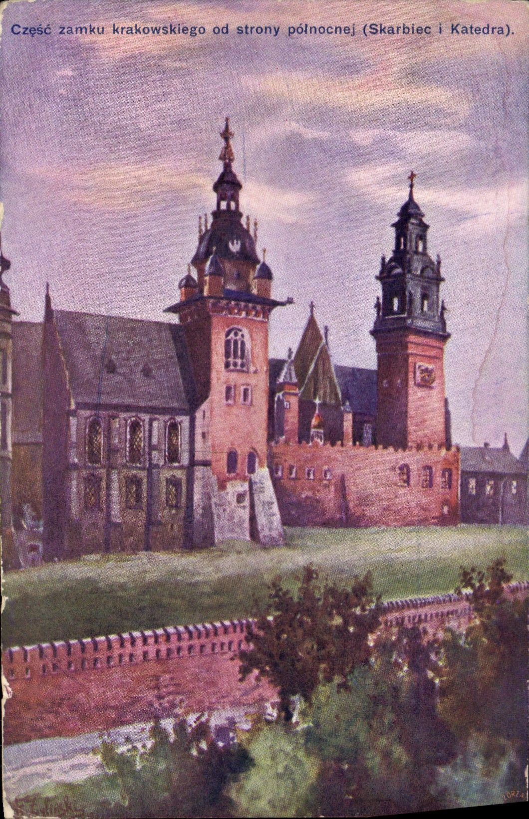 CPA Czesc zamku krakowskiego od strony Polnocnej Wilanow 