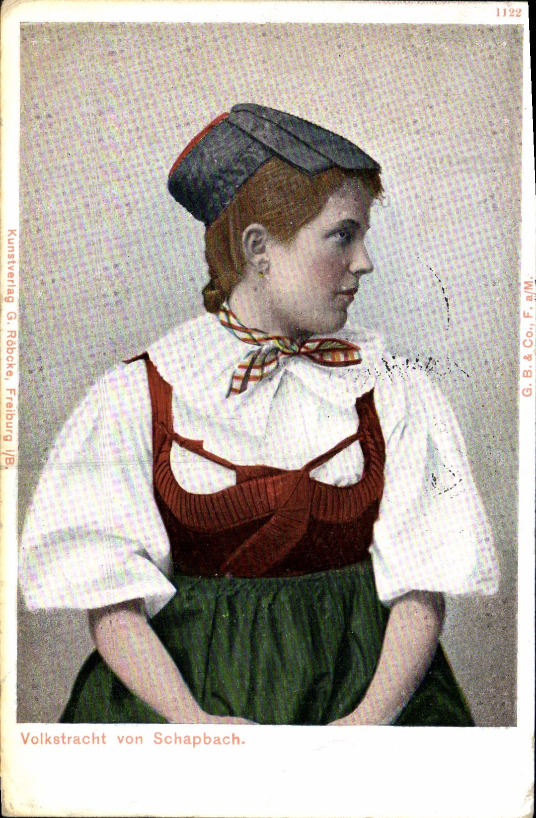 VINTAGE POSTCARD Volkstracht Von Schapbach Woman Folklore