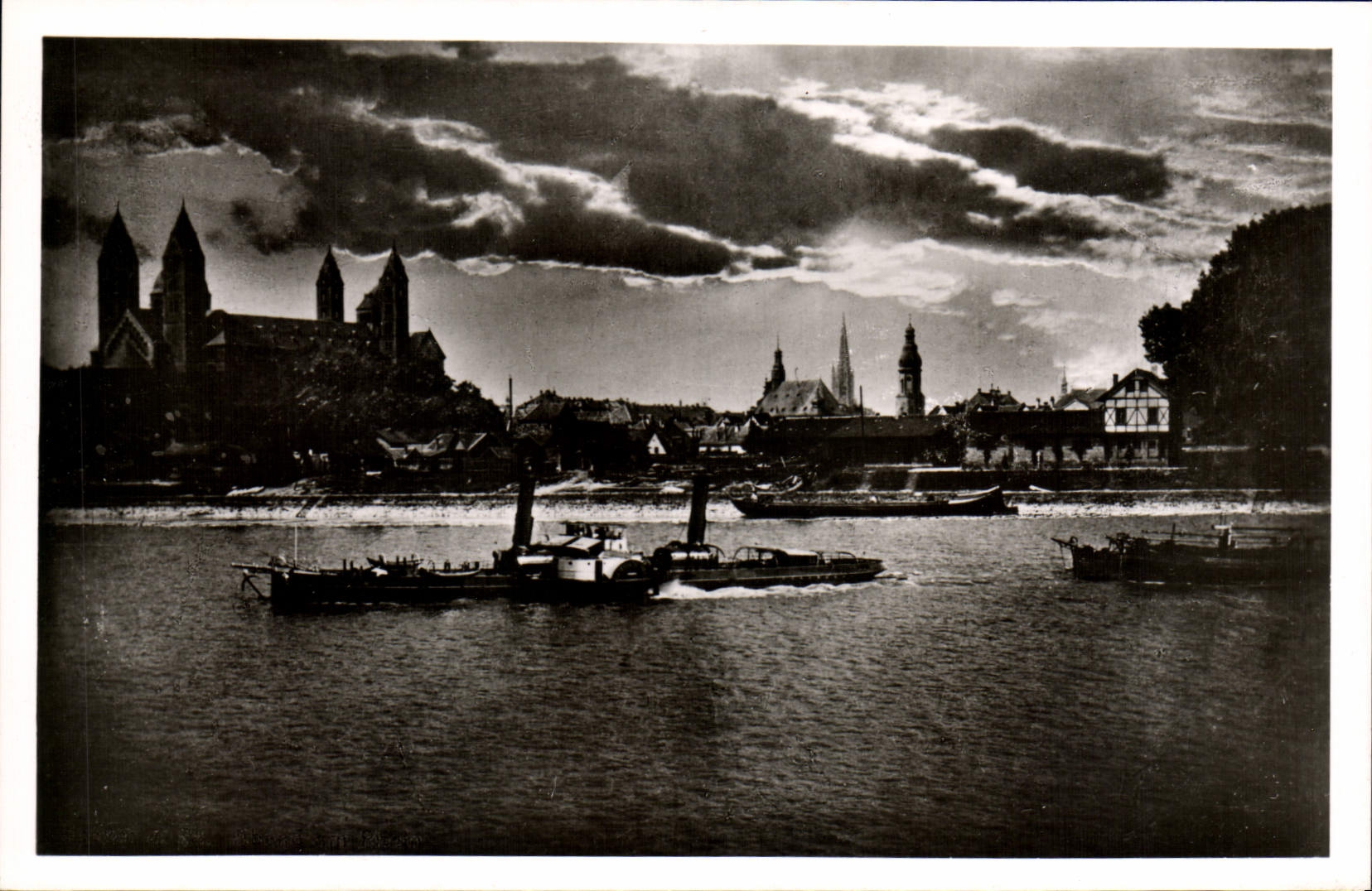 MODERN CARD Speyer Adend Am Rhein Boat