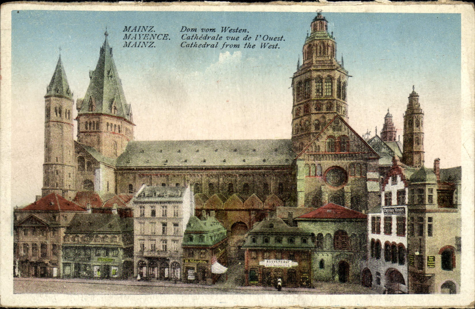 VINTAGE POSTCARD Mainz Dom Vom Westen