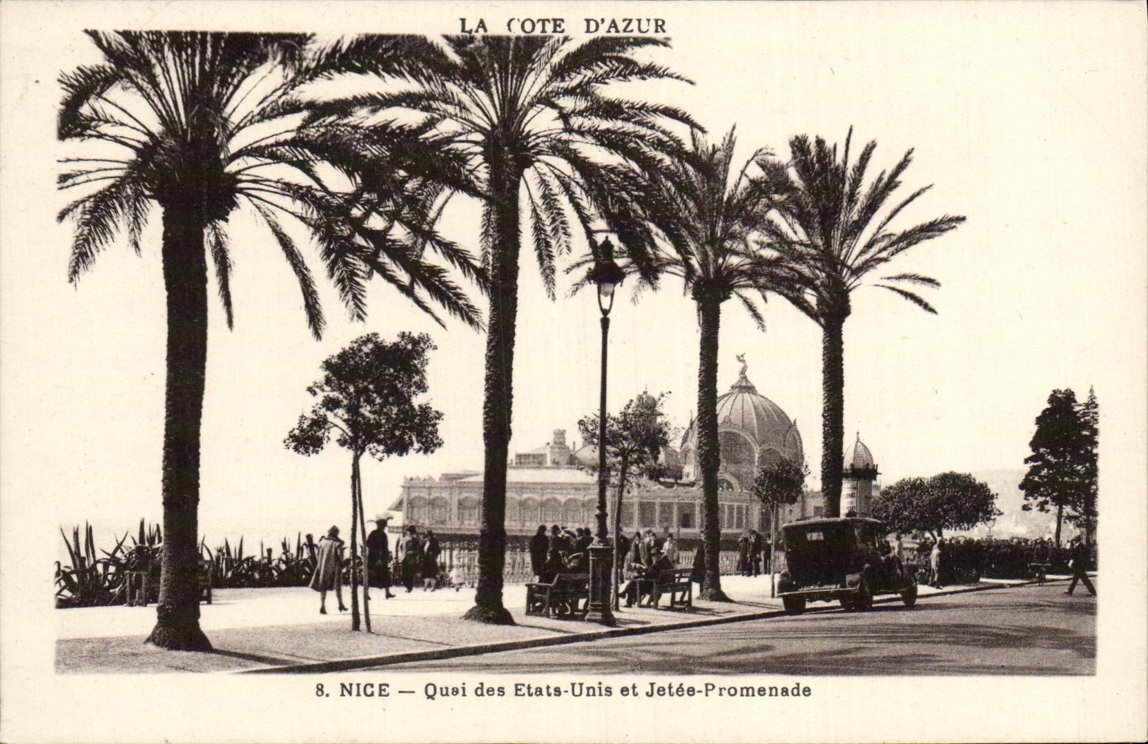 VINTAGE POSTCARD Nice Quay of the United States and Jetee Walk