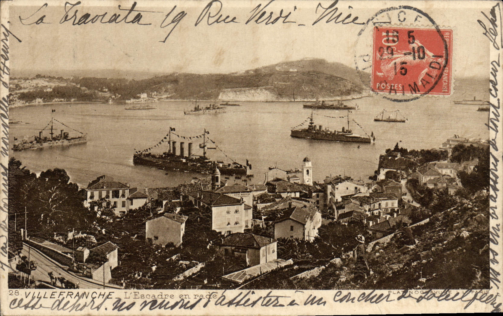 CPA Nice L'escadre en rade Bateau