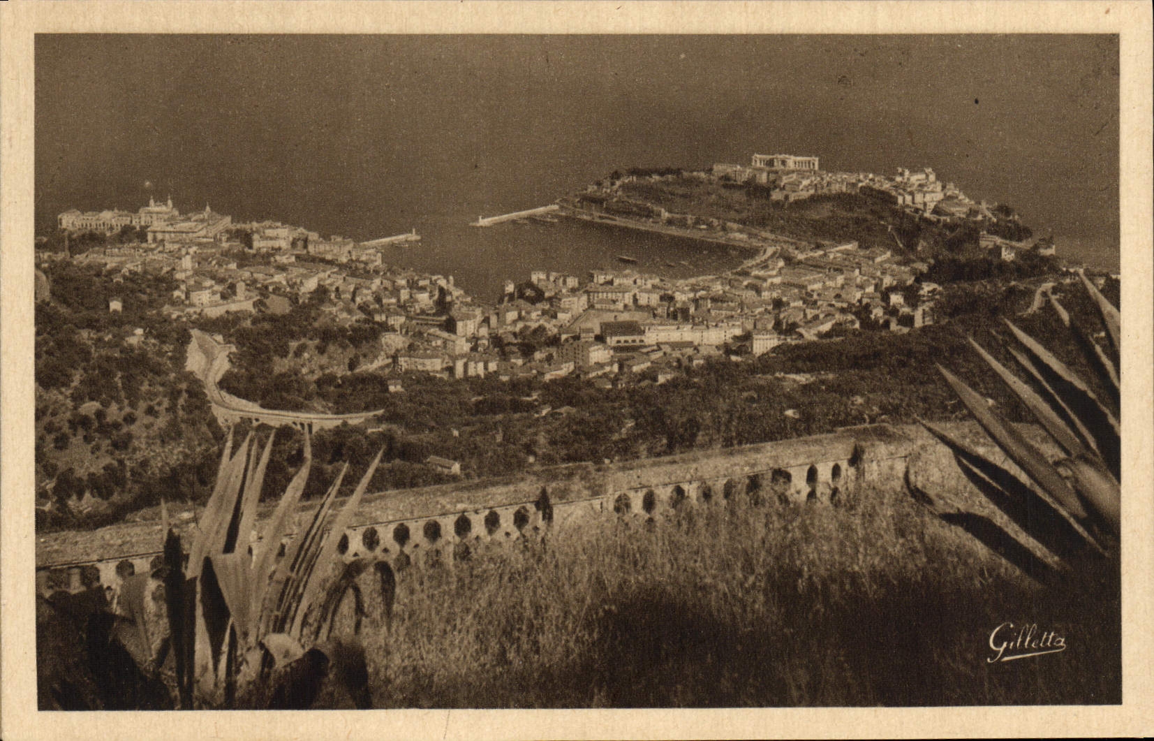 VINTAGE POSTCARD Monaco the Casino View of Turbie