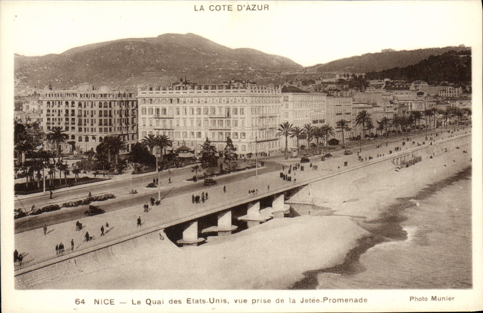 VINTAGE POSTCARD Nice the quay of the United States seen from of the pier walk