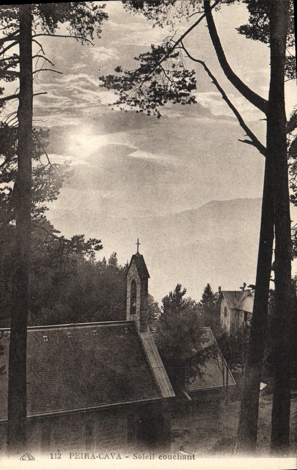 VINTAGE POSTCARD Peira Undermined setting Sun