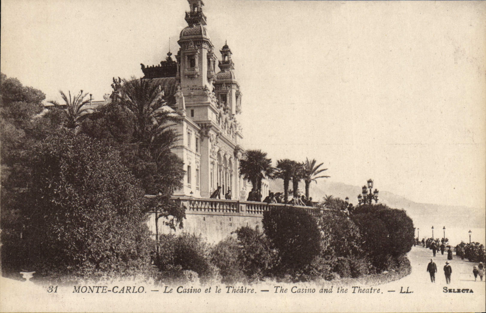 VINTAGE POSTCARD Monte Carlo Casino and the Theater