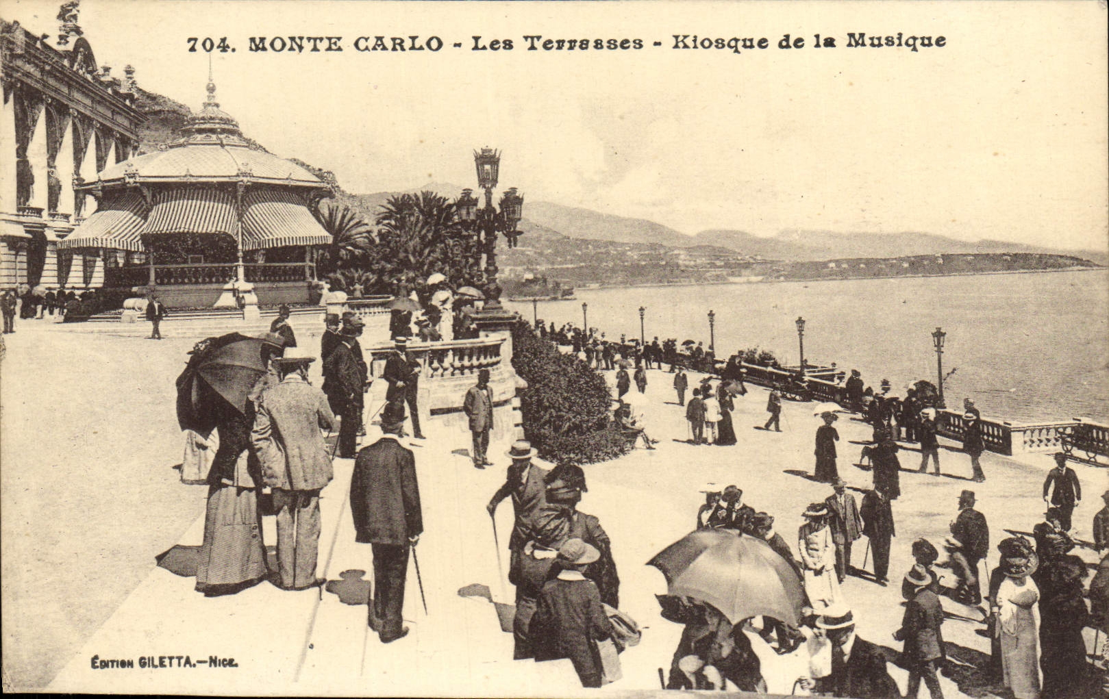 VINTAGE POSTCARD Monte Carlo Casino the Terraces Kiosk of the Music