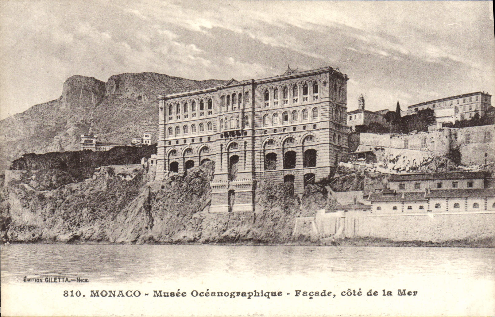 VINTAGE POSTCARD Oceanographical Monaco Musee Frontage Dimensions sea