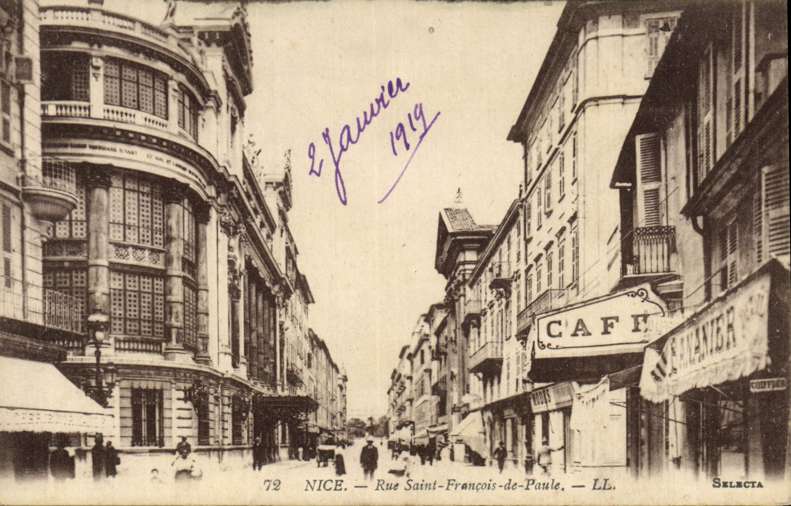 VINTAGE POSTCARD Nice Street François Saint Of Paule