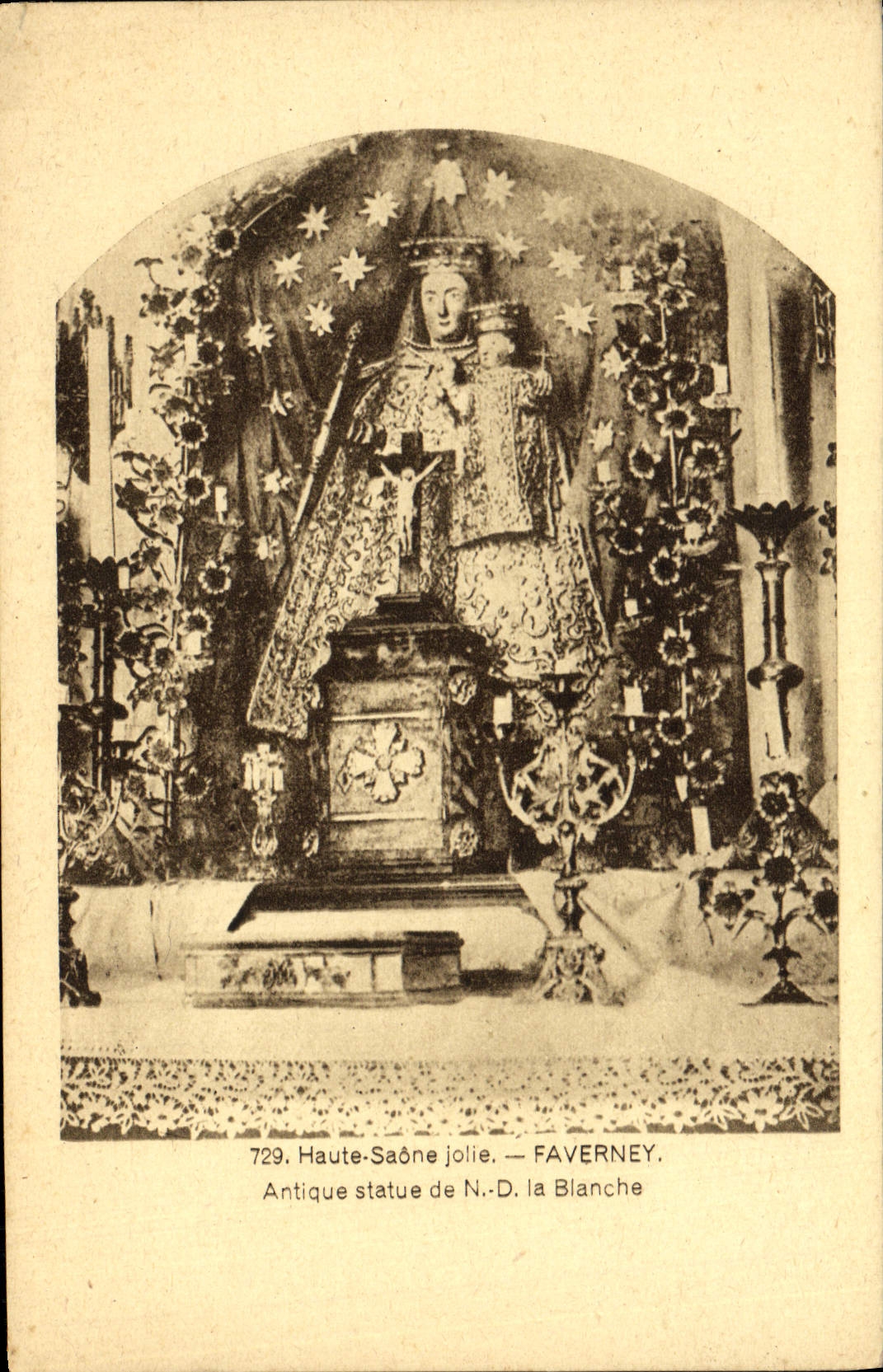 VINTAGE POSTCARD Faverney Antique rules of ND the White one