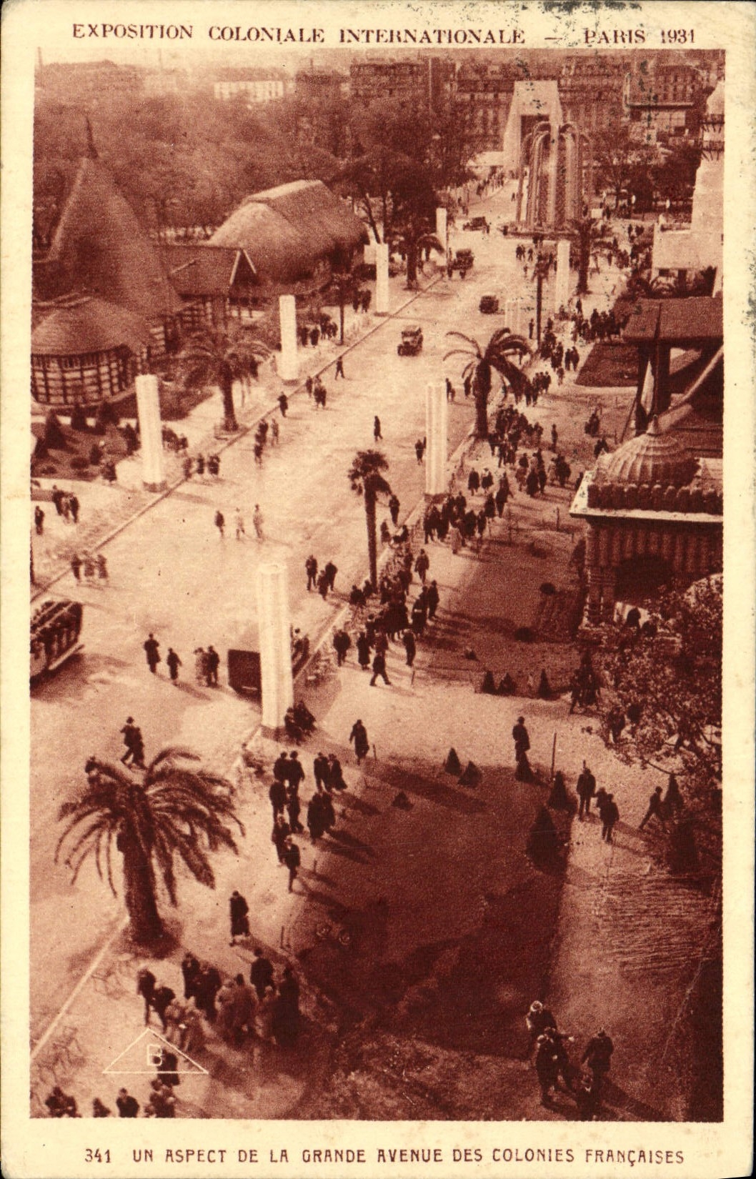 VINTAGE POSTCARD Fair Colonial International Of Paris 1931 an aspect of the large avenue of the French colonies