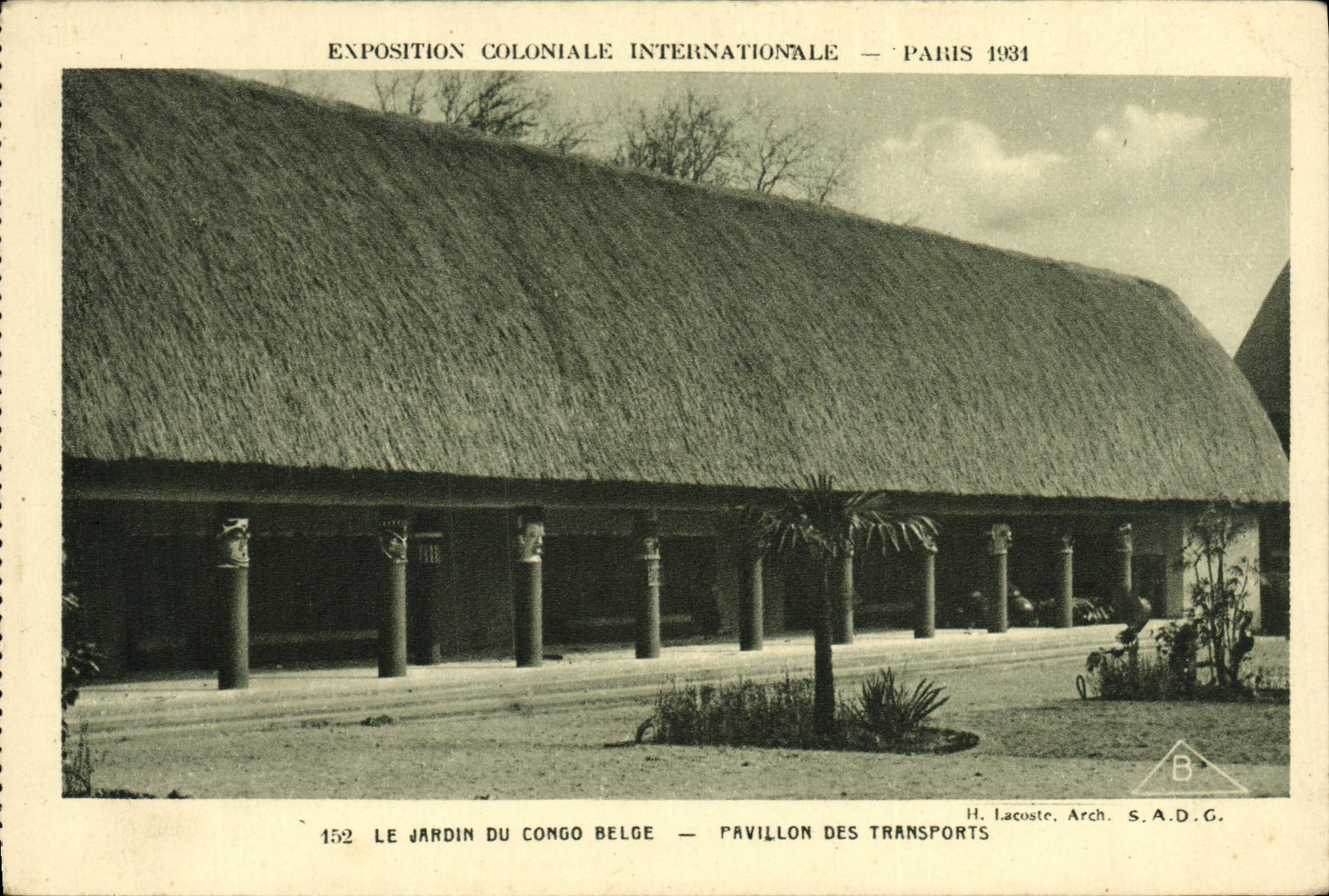 CPA Exposition Coloniale Internationale De Paris 1931 Jardin du Congo Belge Pavillon des transports 