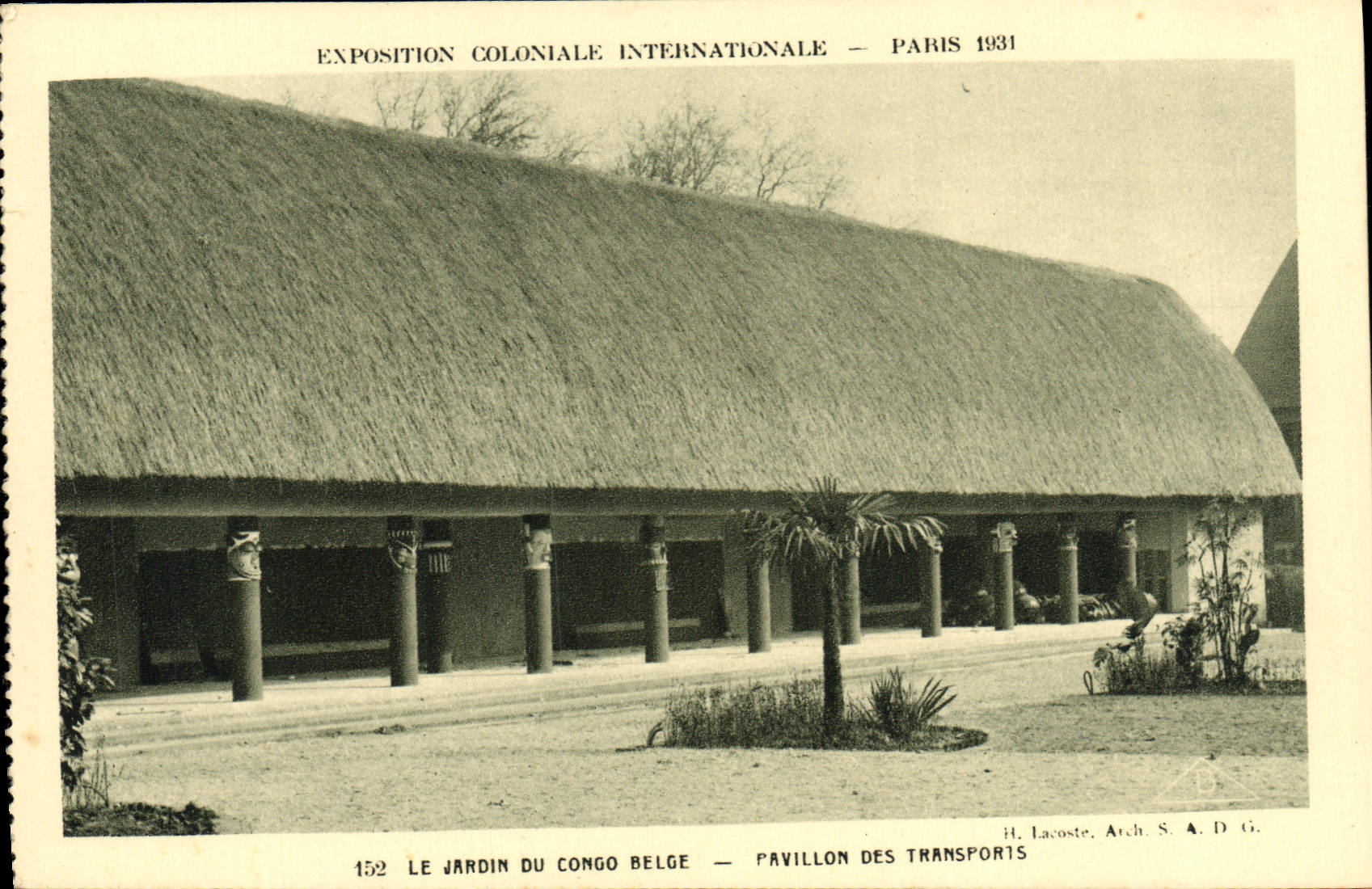 CPA Exposition Coloniale Internationale De Paris 1931 Jardin du Congo Belge Pavillon des transports 
