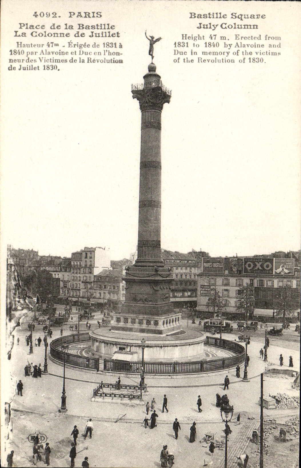 CPA Paris Place De La Bastille La Colonne De Juillet