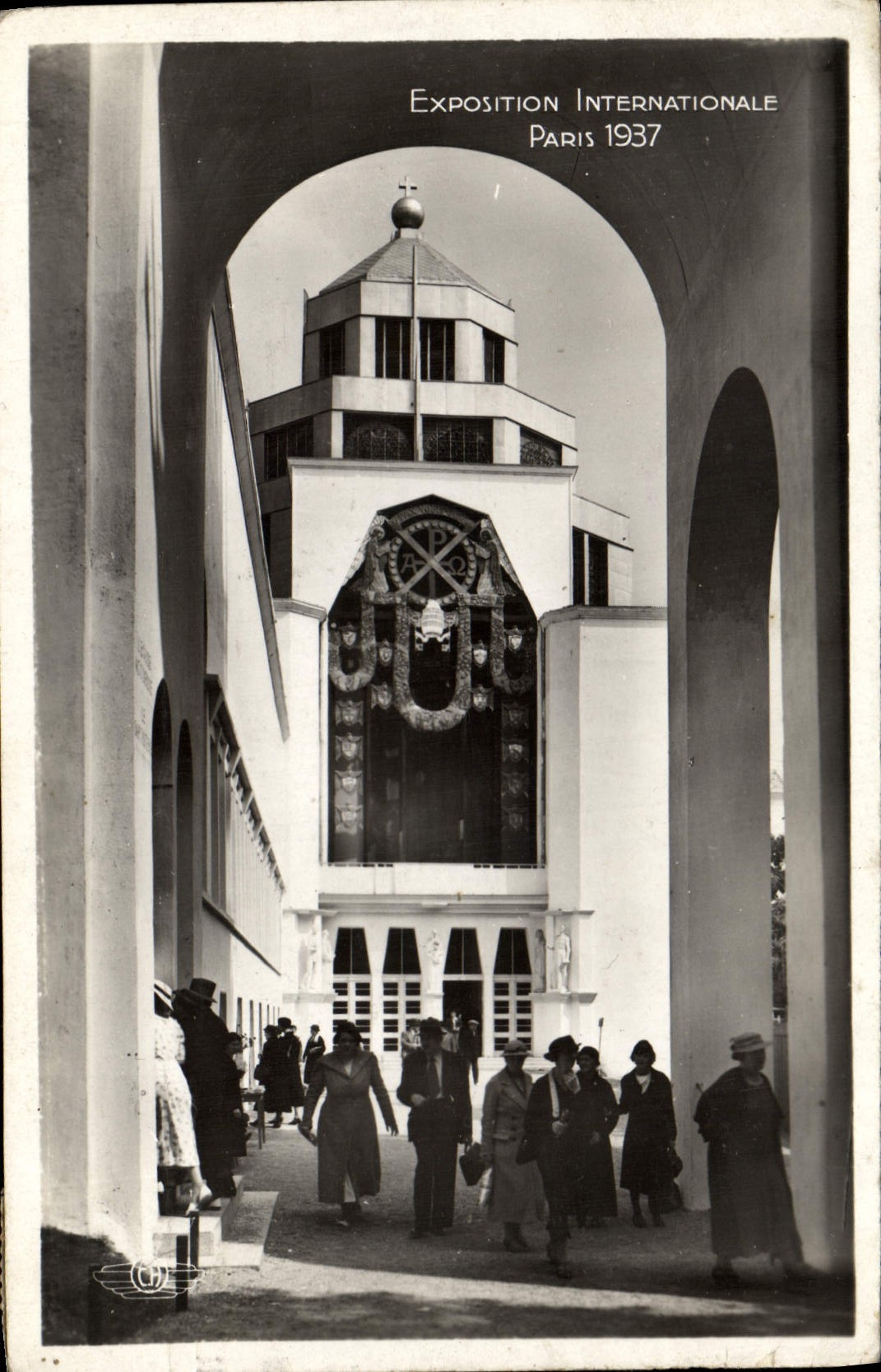 VINTAGE POSTCARD International exhibition Paris 1937 Pontifical Catholic House