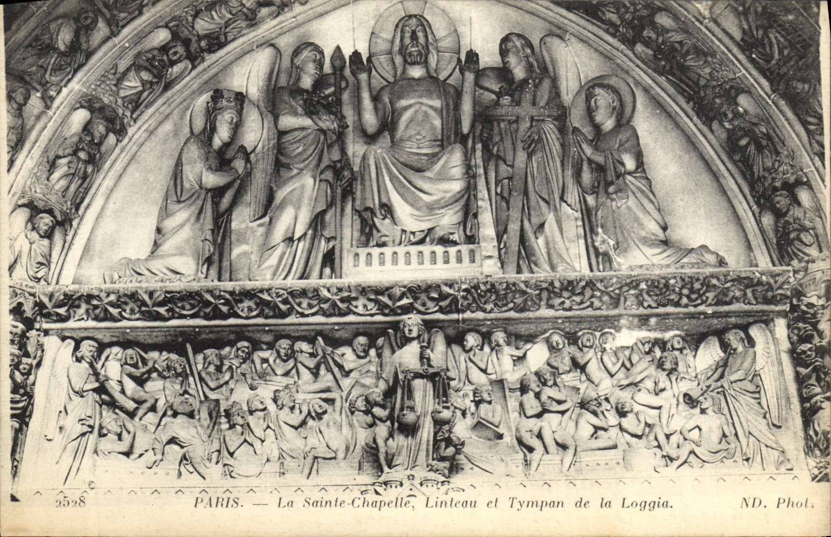 VINTAGE POSTCARD Paris Sainte the Vault Lintel And Tympanum Of the Loggia