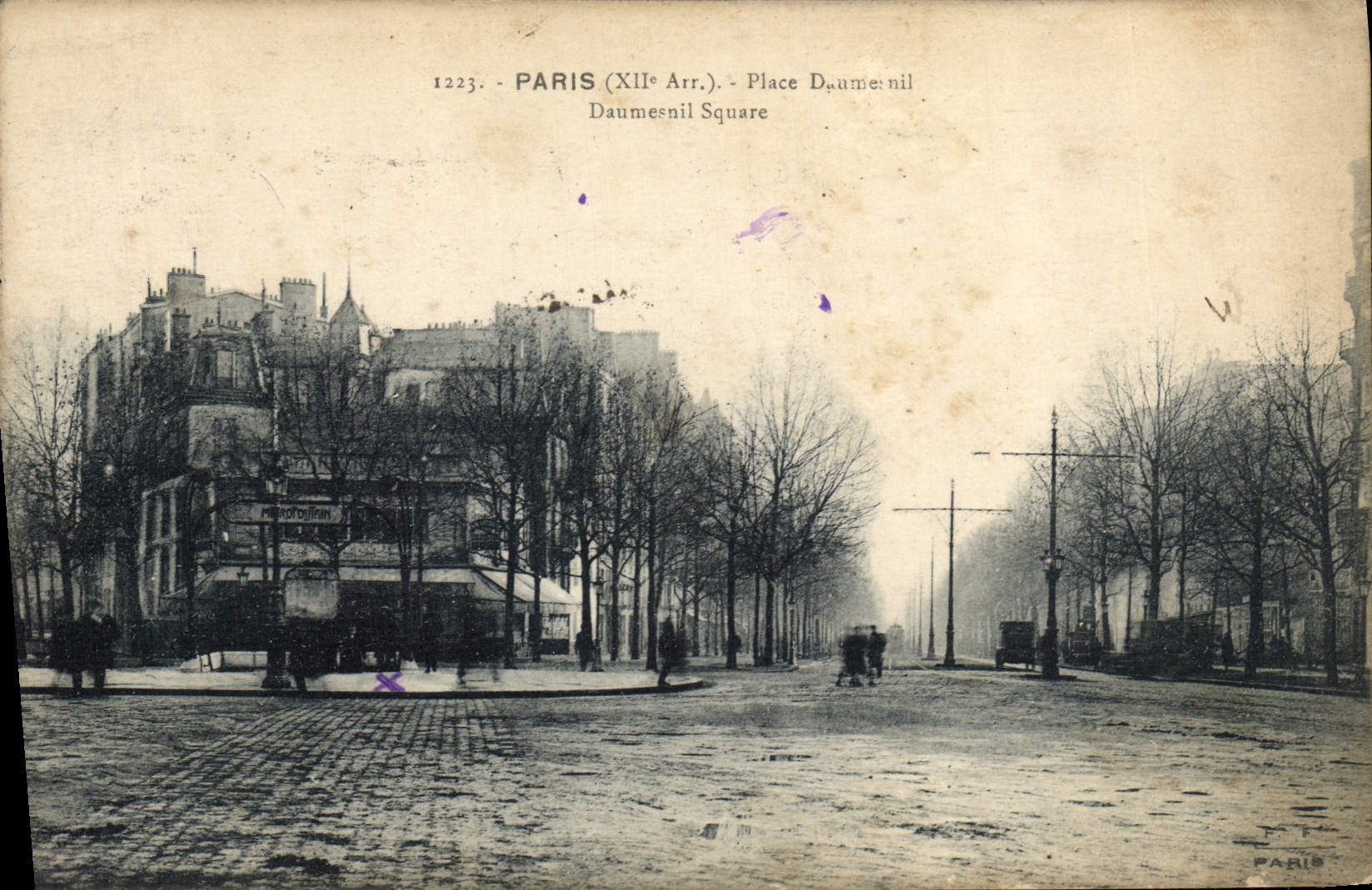 VINTAGE POSTCARD Paris Places Daumesnil