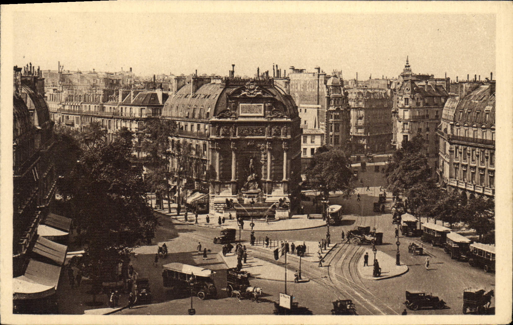 VINTAGE POSTCARD Paris the Place Saint Michel