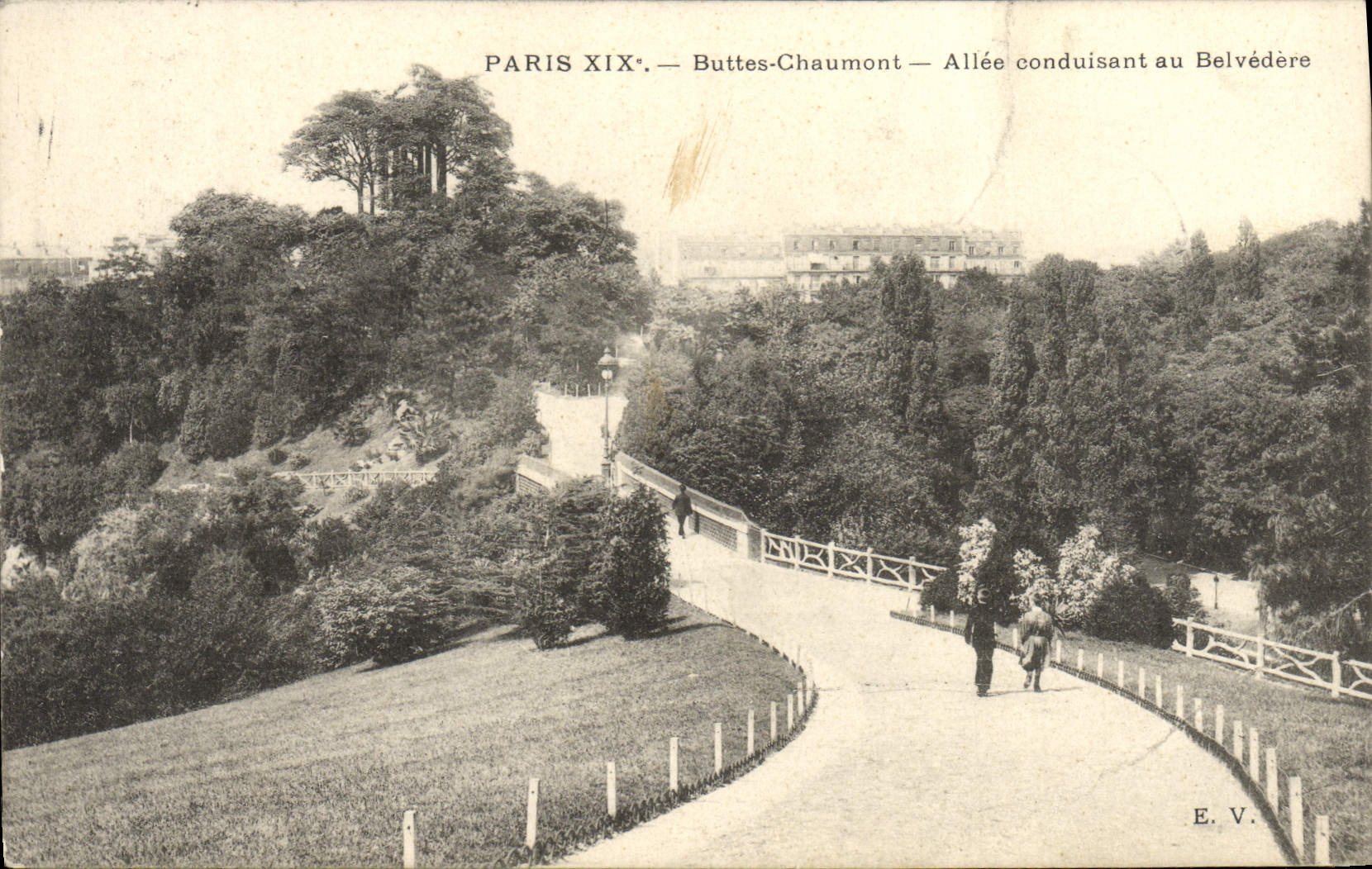 VINTAGE POSTCARD Paris Chaumont Hillocks Gone Leading To the View-point