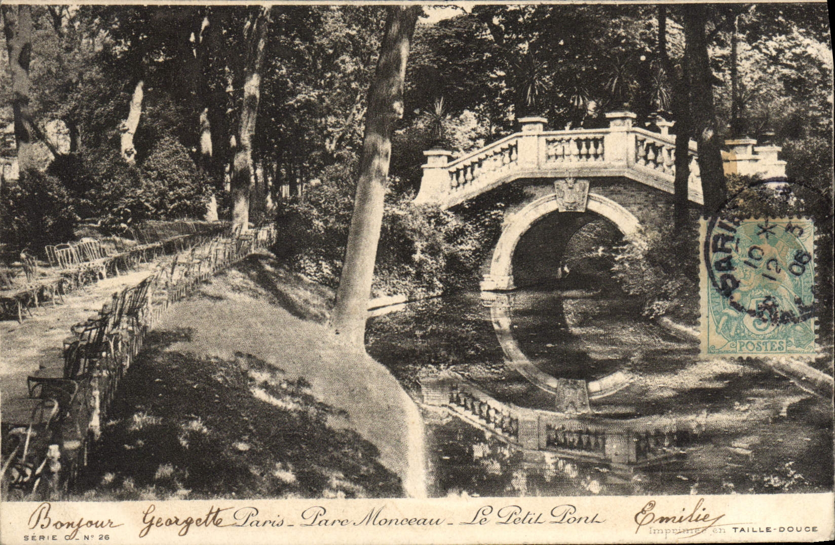CPA Paris Parc Monceau Le Petit Pont