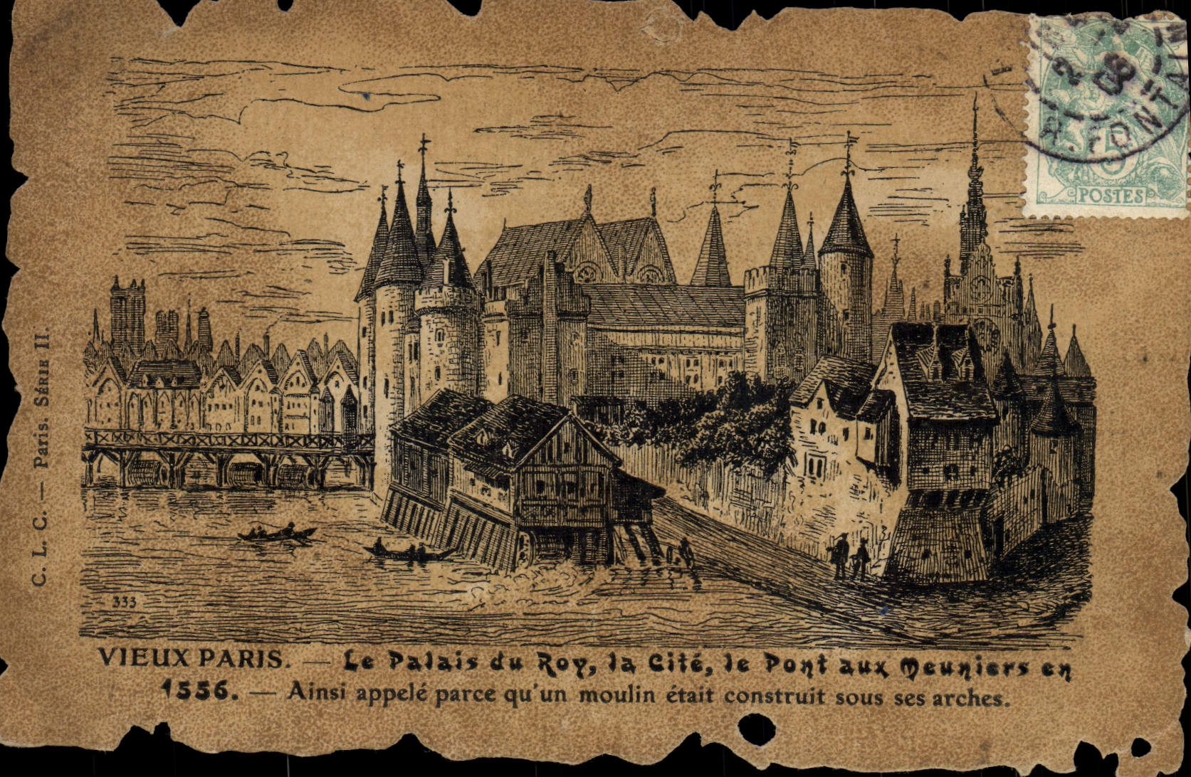 CPA Vieux Paris Le Palais Du Roy La Cite Le Pont Aux Meuniers Ainsi Appele Parce Qu'un Moulin