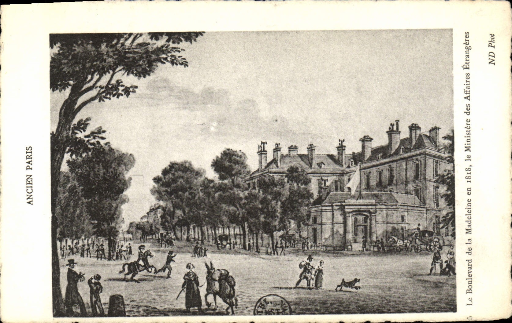 CPA Ancien Paris Le Boulevard De La Madeleine en 1818 Le Ministere Des Affaires Etrangeres